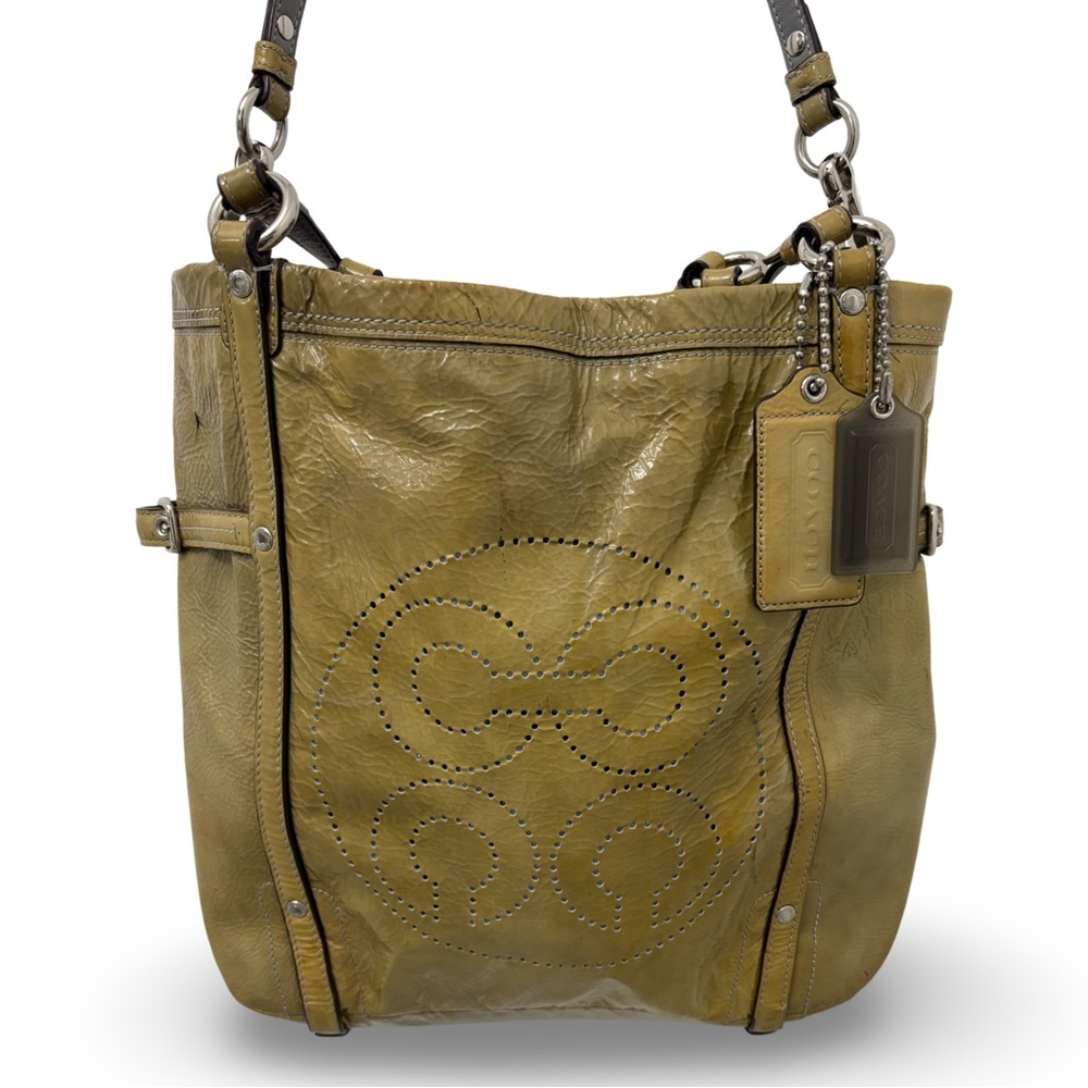COACH -No. B1173-17065 - Vintage Audrey Yellow Patent Leather Andie Cinched Tote